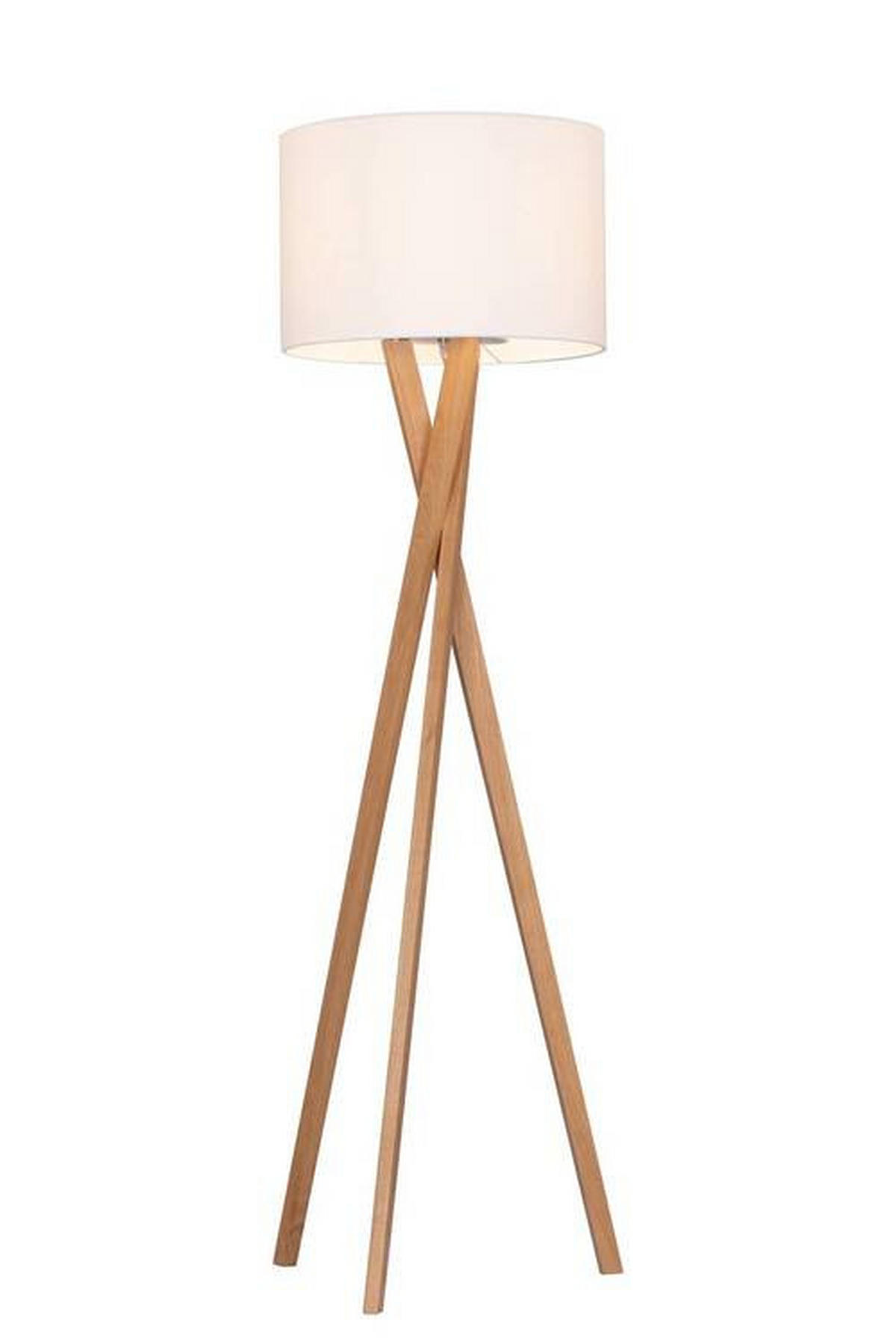 STOJACIA LAMPA, 45/160 cm  - biela/farba duba, Natur, kov/drevo (45/160cm) - Novel