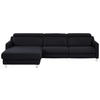 ECKSOFA in Echtleder Schwarz  - Chromfarben/Schwarz, Design, Leder/Metall (176/291cm) - Valdera
