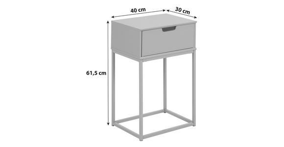 NACHTSCHRANK 40/61,5/30 cm  - Schwarz, Design, Holzwerkstoff/Metall (40/61,5/30cm) - Carryhome