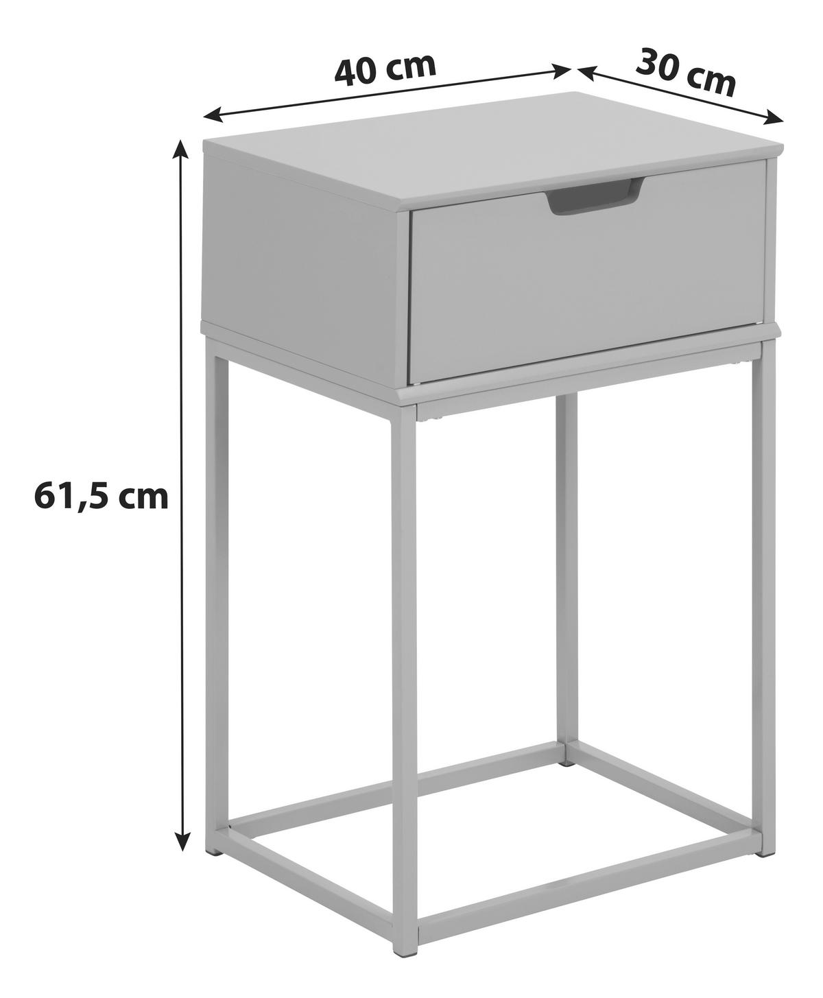 NOČNA OMARICA, črna  - črna, Design, kovina/leseni material (40/61,5/30cm) - Carryhome