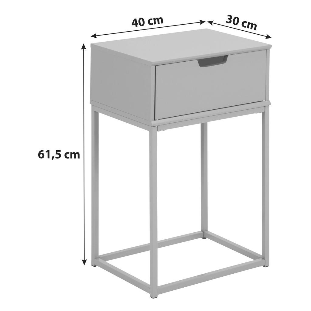 Thumbnail - Carryhome Nachtschrank, Schwarz, Holzwerkstoff, 1 Schubladen, 40x61.5x30 cm, Schlafzimmer, Nachttische