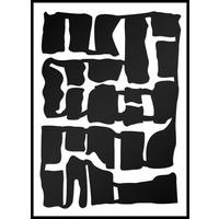 ORIGINALBILD Abstraktes 51,5/71,5 cm  - Schwarz/Weiß, Design, Holzwerkstoff (51,5/71,5cm) - Monee