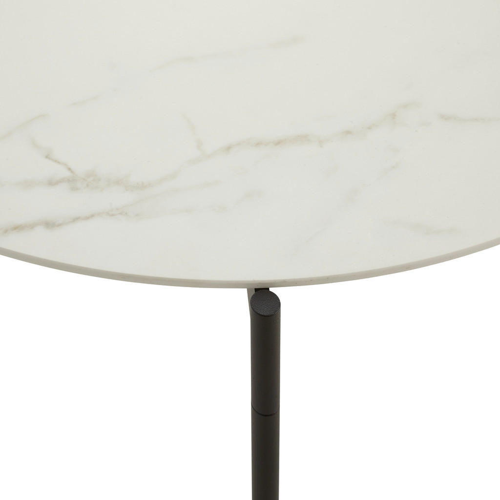 Thumbnail - Venjakob Couchtisch, Schwarz, Weiß, Metall, Keramik, rund, Rundrohr, 83x42x83 cm, Goldenes M, Dgm, Handmade in Germany, ...