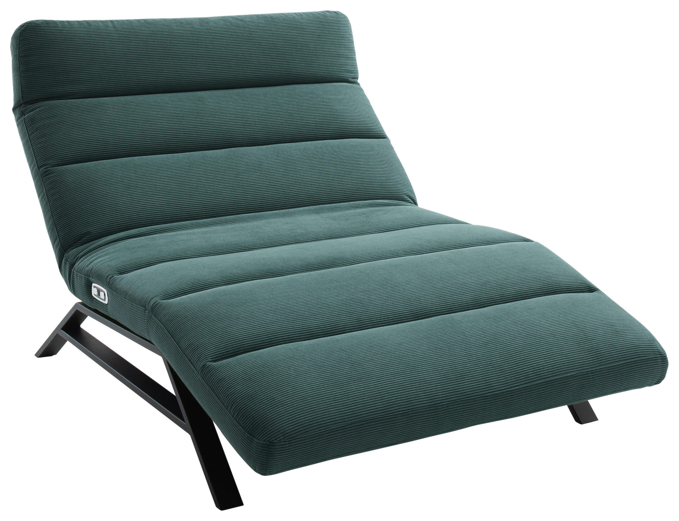 RELAXLIEGE Feincord Grün  - Schwarz/Grün, Design, Textil/Metall (120/54-113/158-198cm) - Pure Home Lifestyle