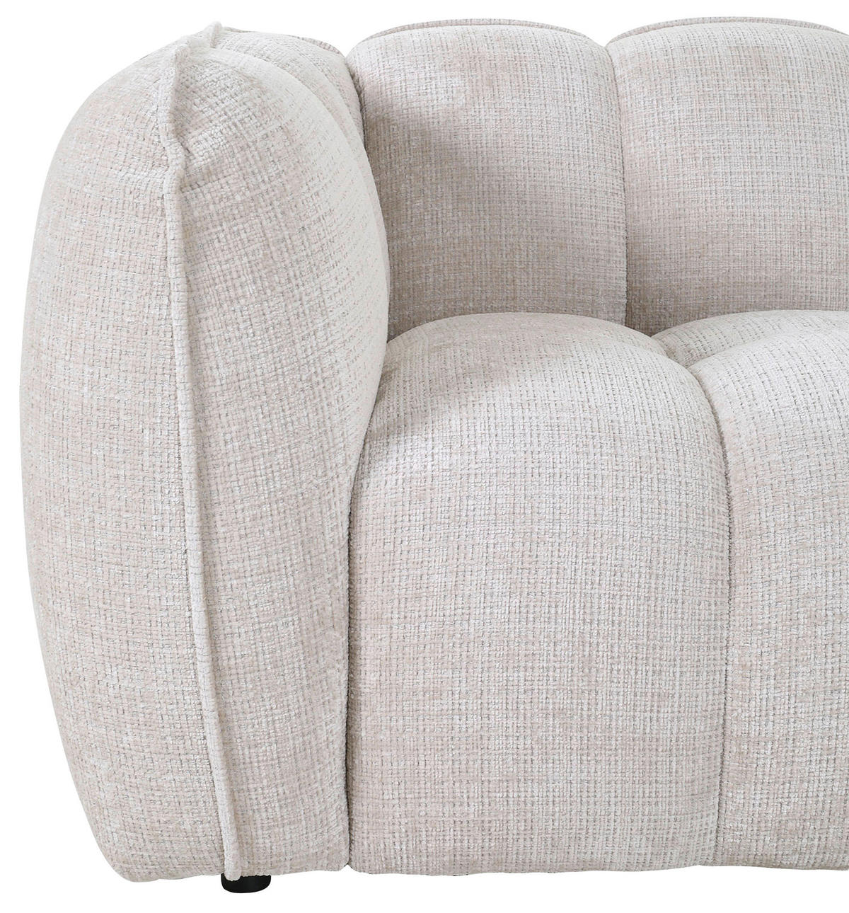 ECKSOFA in Chenille Creme  - Creme/Schwarz, Konventionell, Kunststoff/Textil (272/172cm) - Carryhome