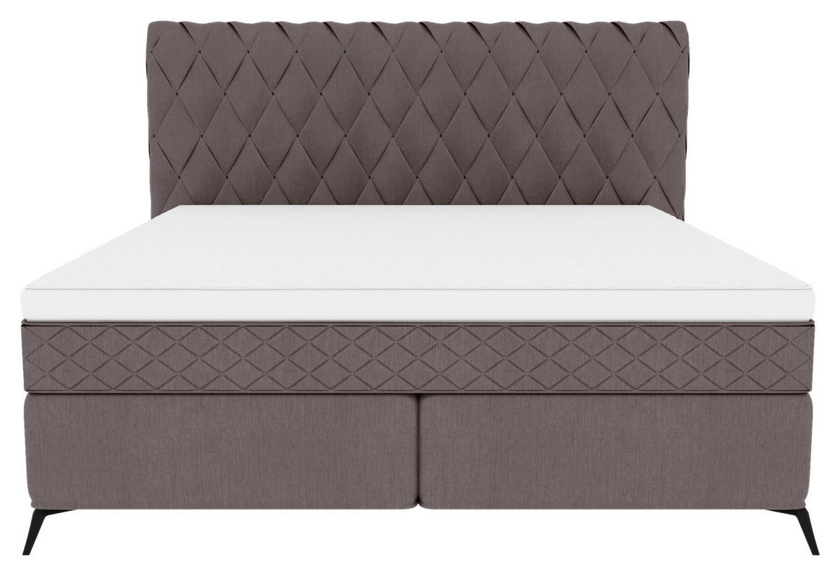 BOXSPRINGBETT 180/200 cm  in Anthrazit  - Anthrazit/Schwarz, Design, Textil/Metall (180/200cm) - Boxxx