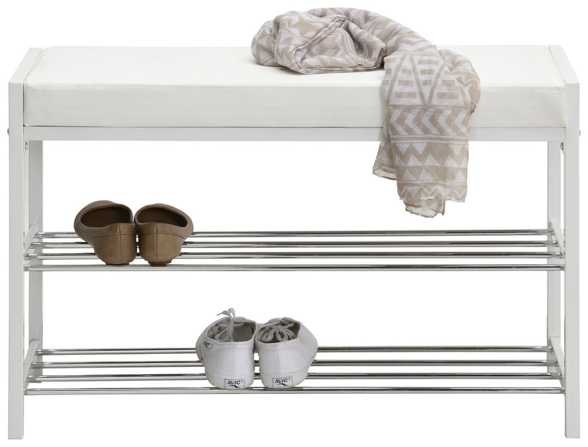 CIPŐSPOLC 80/52/30 cm  - fehér, Design, textil/fém (80/52/30cm) - Carryhome