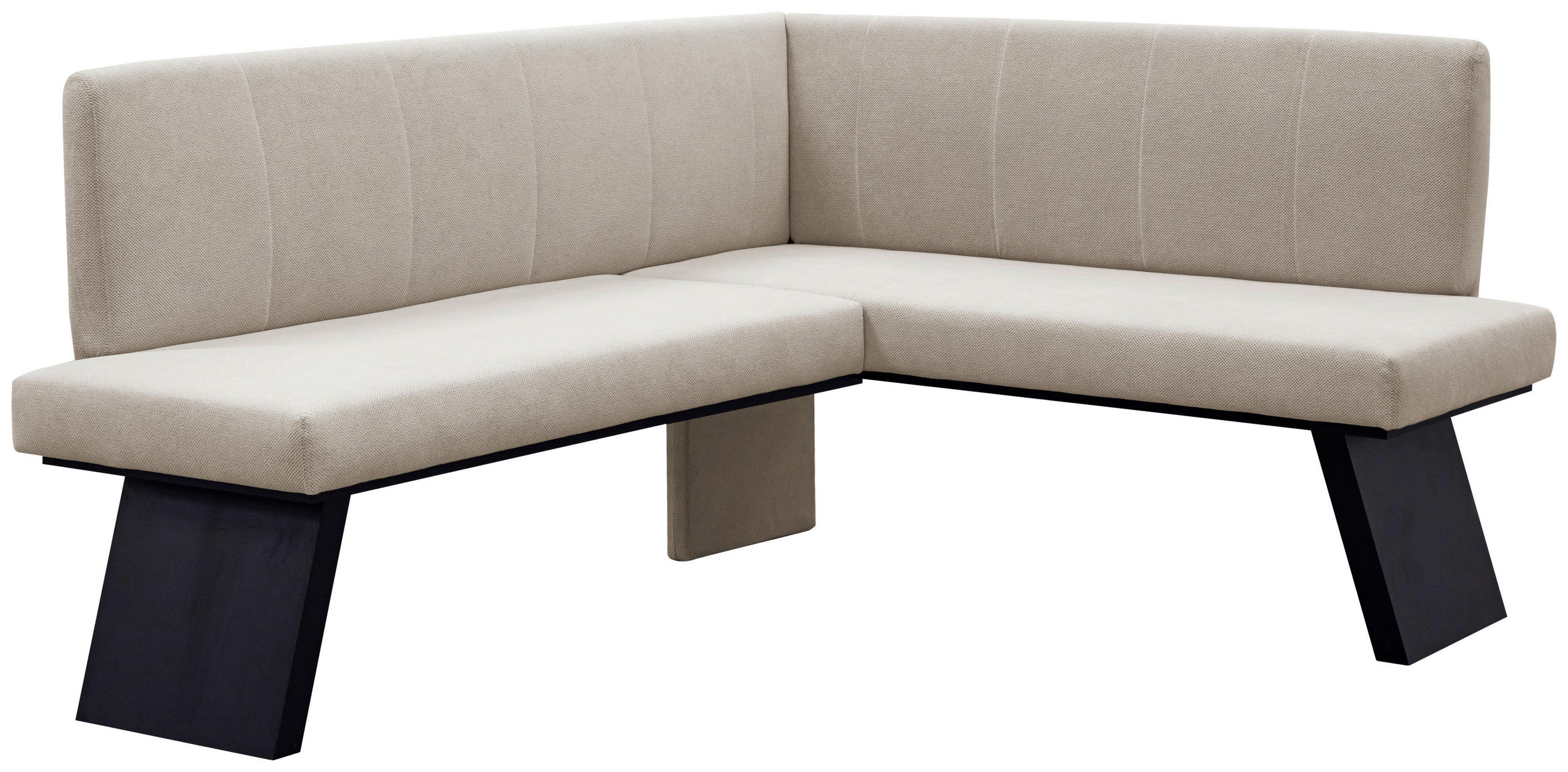 ECKBANK 160/140 cm Webstoff Beige   - Beige/Schwarz, KONVENTIONELL, Textil (160/140cm)