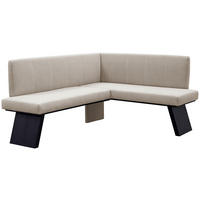 ECKBANK 160/140 cm Webstoff Beige   - Beige/Schwarz, KONVENTIONELL, Textil (160/140cm)