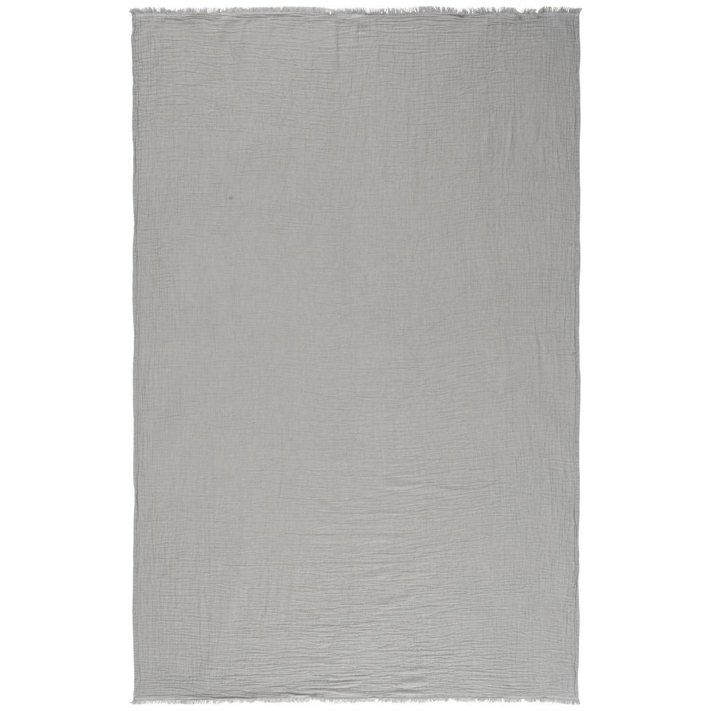 Thumbnail - Ambiente Wohndecke Musa, Grau, Natur, Textil, Uni, 150x200 cm, Oeko-Tex® Standard 100, Fransen, pflegeleicht, Double fac...