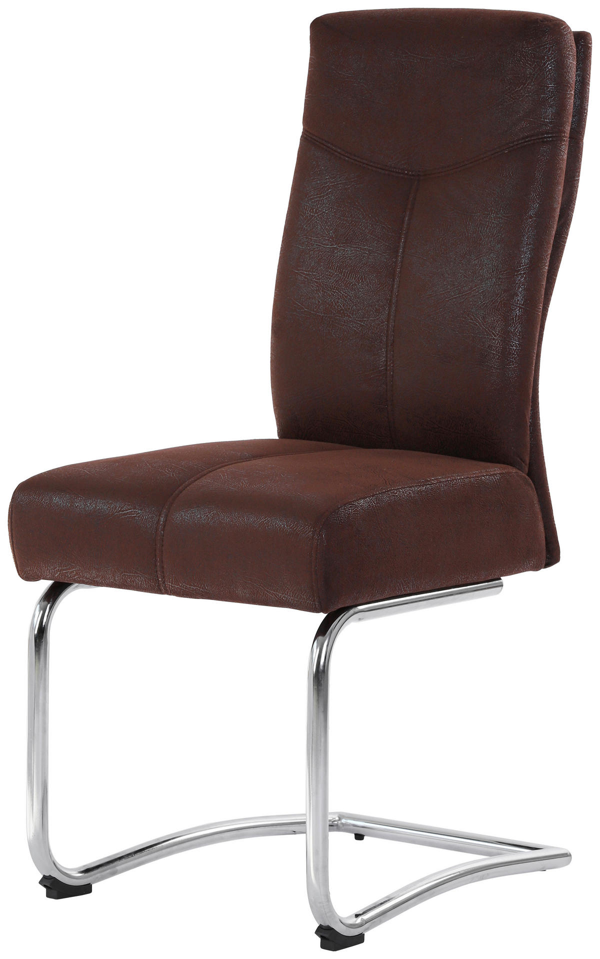 STOLICA  boje kroma, tamno smeđa  metal, tekstil      - tamno smeđa/boje kroma, Konvencionalno, metal/tekstil (45/102/63cm) - Cantus