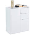 KOMMODE , 72/87/35,3 cm, 2 Schublade(n)  - Weiß Hochglanz/Schwarz, Design, Holzwerkstoff/Kunststoff (72/87/35,3cm) - Carryhome