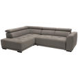 ECKSOFA in Feincord Graubraun  205/284 cm  - Graubraun/Schwarz, Design, Kunststoff/Textil (205/284cm) - Xora