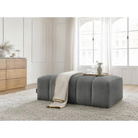 HOCKER ANNECY Bouclé Dunkelgrau  - Dunkelgrau/Schwarz, MODERN, Kunststoff/Textil (146/45/68cm)