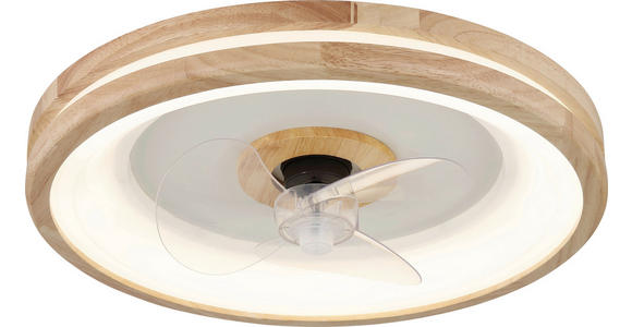 DECKENLEUCHTE 30 W 50/12,5 cm - Dunkelbraun/Weiß, Design, Holz/Kunststoff (50/12,5cm) - Novel