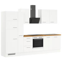 KÜCHENLEERBLOCK 310 cm   in Weiß  - Edelstahlfarben/Eichefarben, Design, Holzwerkstoff/Metall (310cm) - Impuls