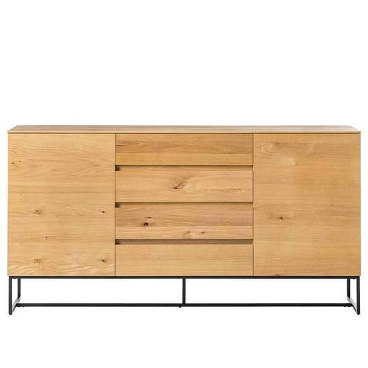 SIDEBOARD 165/86/40 cm  - svart/ekfärgad, Klassisk, metall/trämaterial (165/86/40cm) - home24