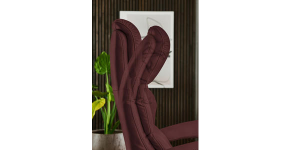 RELAXSESSEL in Leder Beere  - Edelstahlfarben/Beere, Design, Leder/Metall (76/119/86cm) - Dieter Knoll