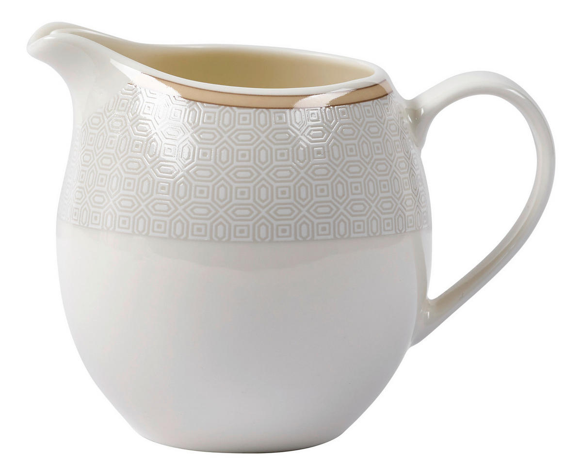 MILCHKÄNNCHEN 250 ml Geo  - Beige/Weiß, Basics, Keramik (11/8/9cm) - Ritzenhoff Breker