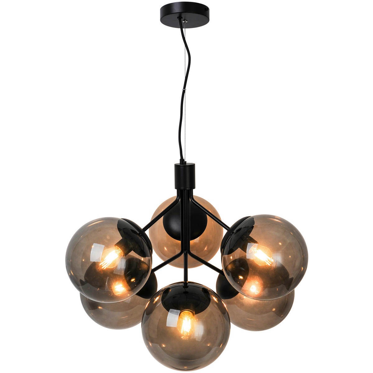 HÄNGELEUCHTE IVONA 45/62 cm   - Schwarz, KONVENTIONELL, Glas/Metall (45/62cm) - Nordlux