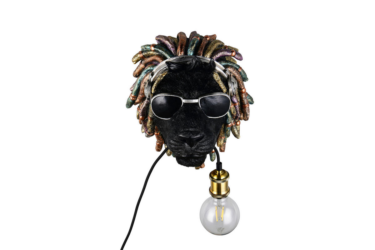 WANDLEUCHTE - Schwarz, MODERN, Kunststoff (31,5/22,5/38cm)