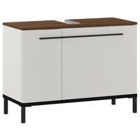 SKŘÍŇKA POD UMYVADLO, kašmírová, černá, barvy ořechu, kašmírová, 80/59/34 cm - černá/kašmírová, Moderní, kov/kompozitní dřevo (80/59/34cm) - Xora