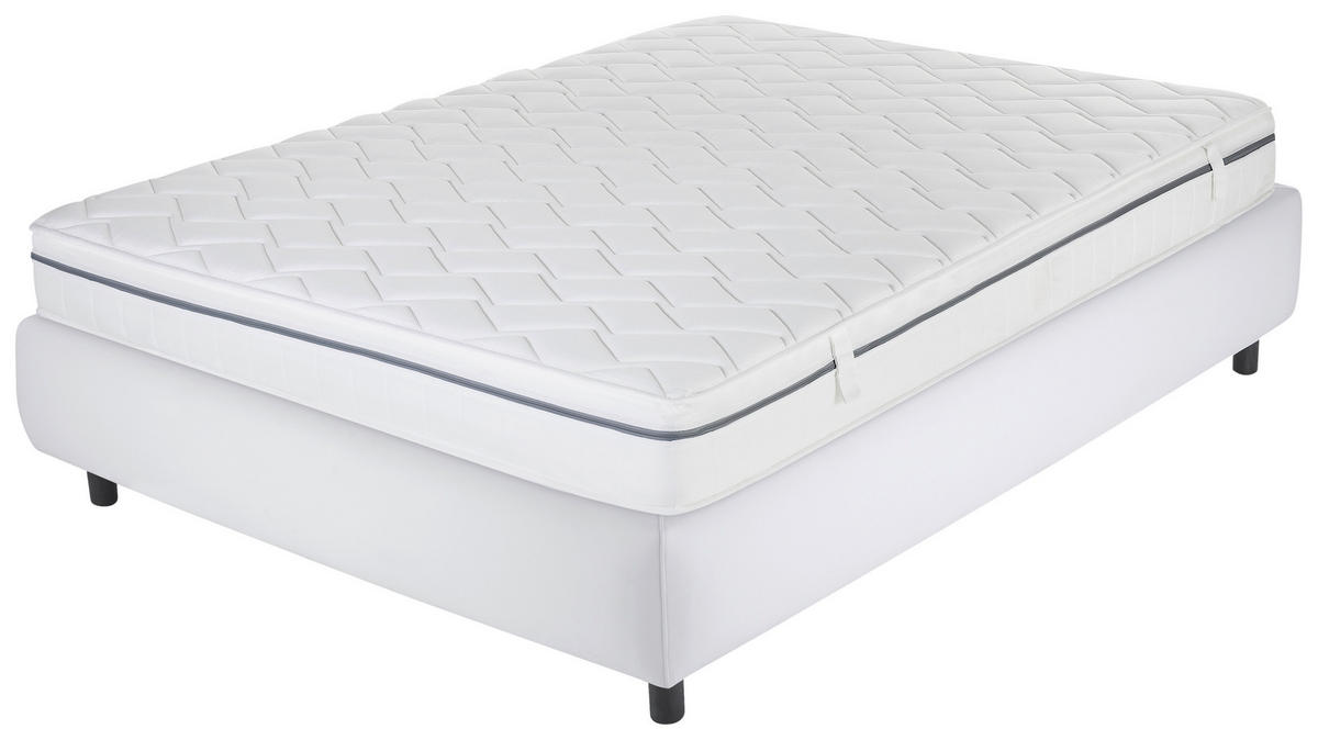 KALTSCHAUMMATRATZE 180/200 cm, Höhe ca.: 23 cm, H2 + H3 = mittel + fest, 7-Zonen - Weiß, Basics, Textil (180/200cm) - MID.YOU