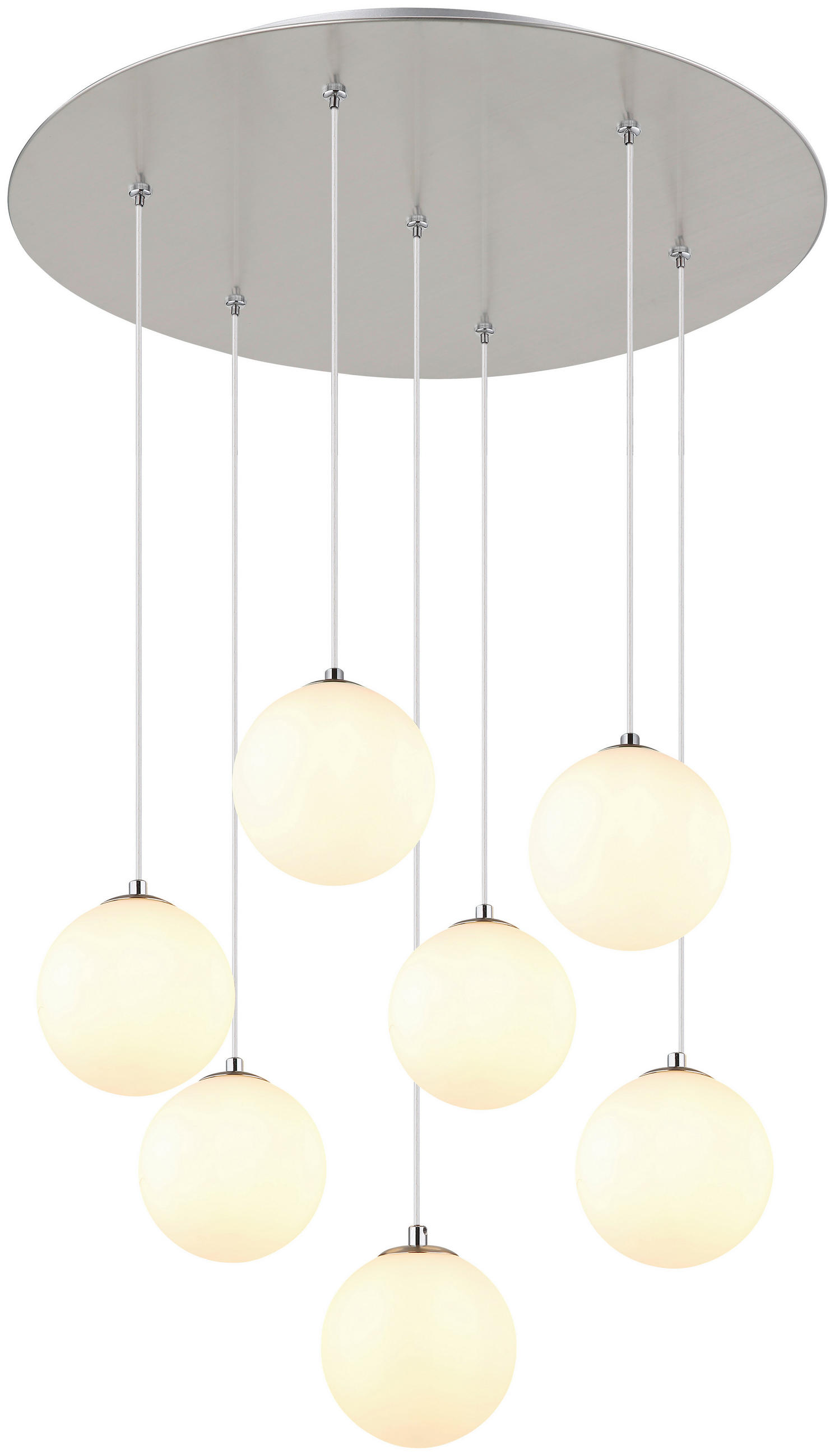 HÄNGELEUCHTE 55/120 cm  - Nickelfarben, Design, Glas/Metall (55/120cm) - Collet's Monde