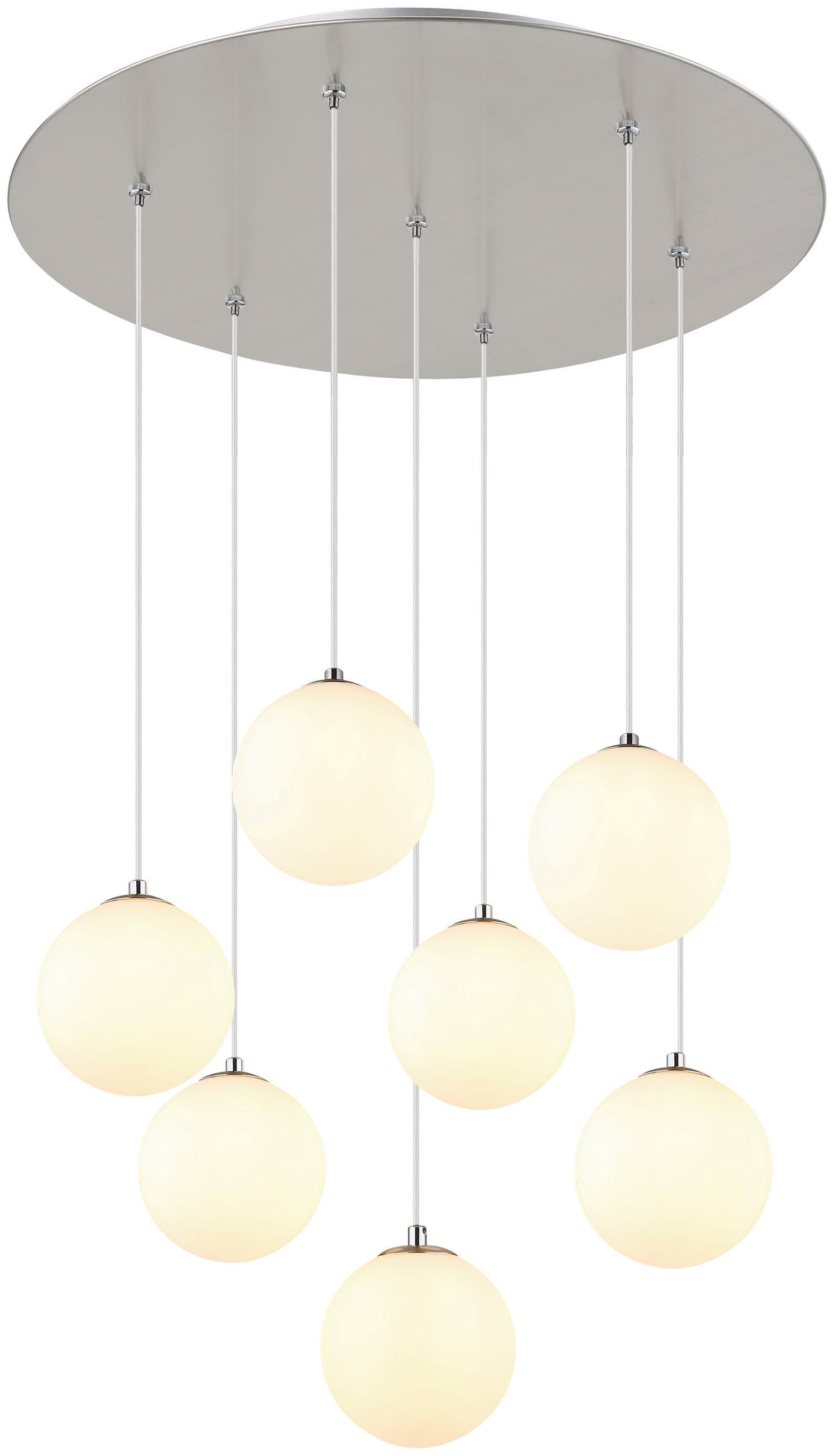 HÄNGELEUCHTE 55/120 cm   - Nickelfarben, Design, Glas/Metall (55/120cm) - Collet's Monde