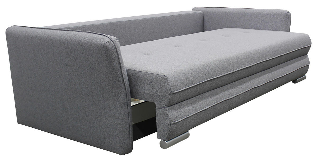 SCHLAFSOFA  mit Webstoff Grau  - Silberfarben/Grau, Design, Kunststoff/Textil (235/83/106cm) - MID.YOU