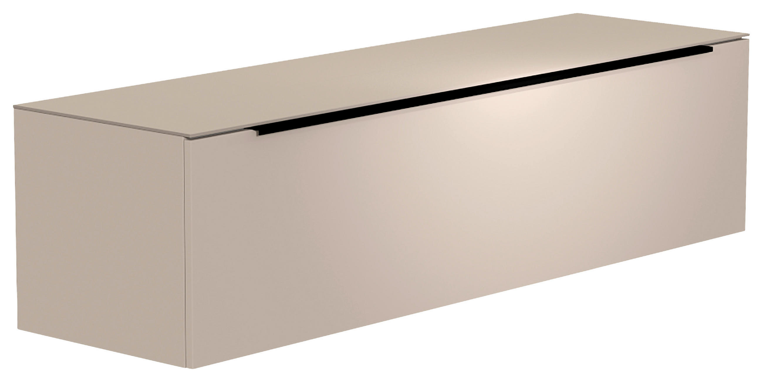 LOWBOARD  160/41/45 cm  Beimöbel erhältlich, hängend, Abdeckplatte aus Glas  - Sandfarben/Schwarz, Design, Glas/Holzwerkstoff (160/41/45cm) - Moderano
