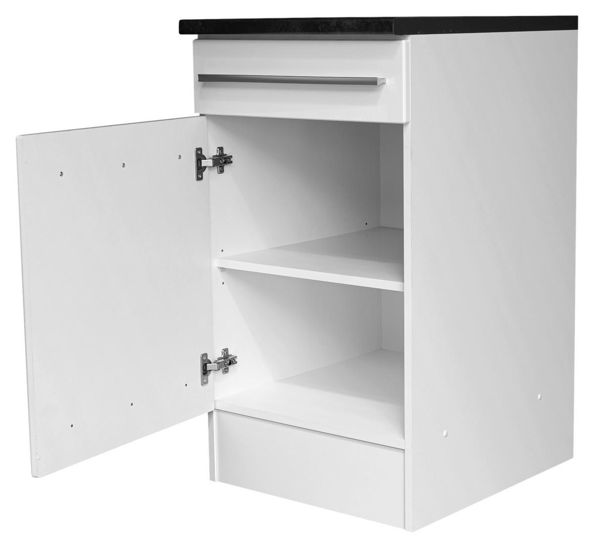 SCHUBKASTENUNTERSCHRANK 50/90/60 cm  in Weiss, Weiss Hochglanz  - Weiss Hochglanz/Weiss, Basics, Holzwerkstoff/Kunststoff (50/90/60cm) - MID.YOU