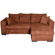 ECKSOFA in Webstoff Terracotta  - Terracotta/Braun, KONVENTIONELL, Holz/Textil (170/235cm) - Carryhome