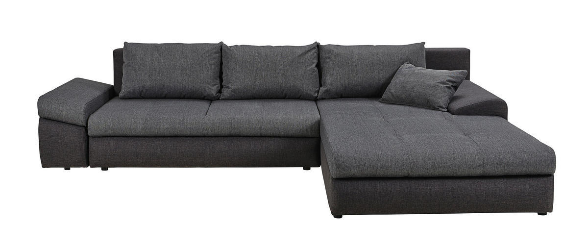 ECKSOFA Anthrazit, Dunkelgrau Webstoff von CARRYHOME