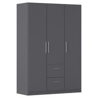DREHTÜRENSCHRANK 135/197/54 cm,  in Grau, 3 Tür(en)  - Alufarben/Grau, KONVENTIONELL, Holzwerkstoff/Kunststoff (135/197/54cm) - home24