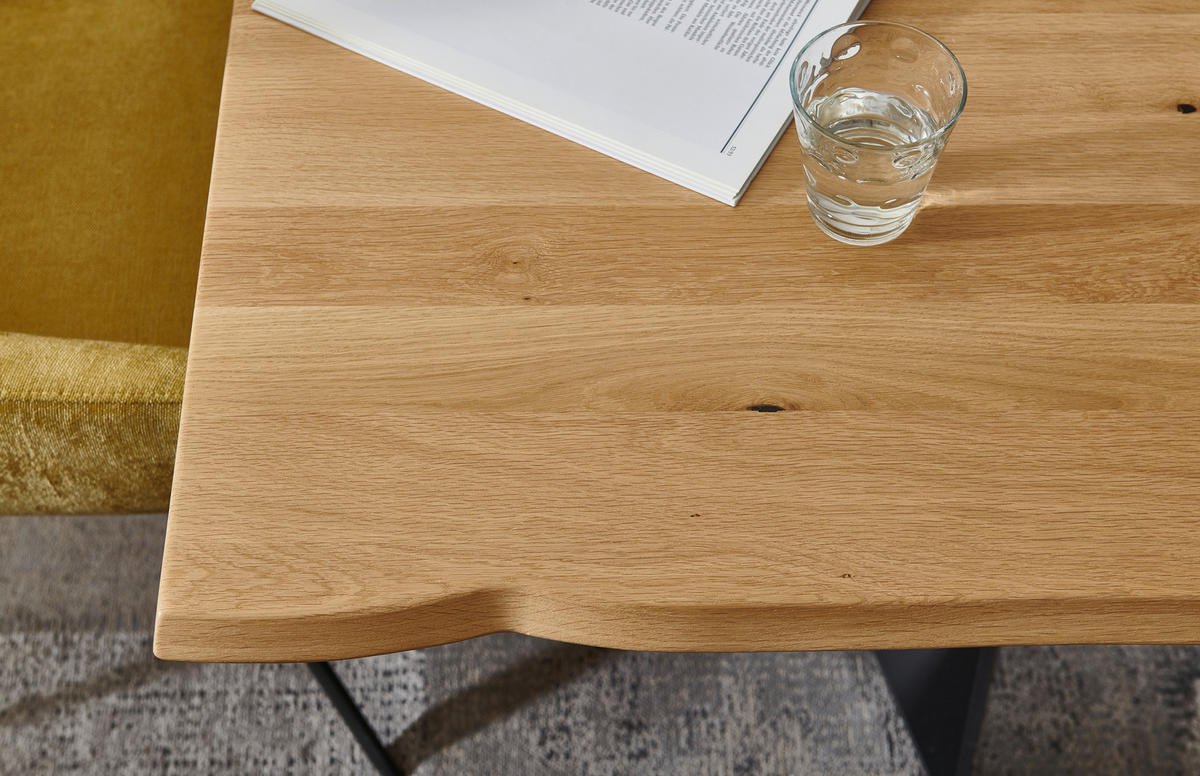 ESSTISCH in Holz, Metall 220/100/75 cm  - Wildeiche/Anthrazit, Design, Holz/Metall (220/100/75cm) - Venjakob