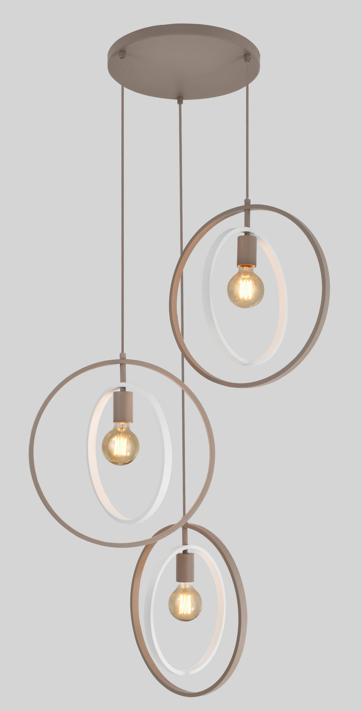 HÄNGELEUCHTE Montpellier 62/150/62 cm  - Sandfarben/Weiß, Design, Kunststoff/Metall (62/150/62cm)