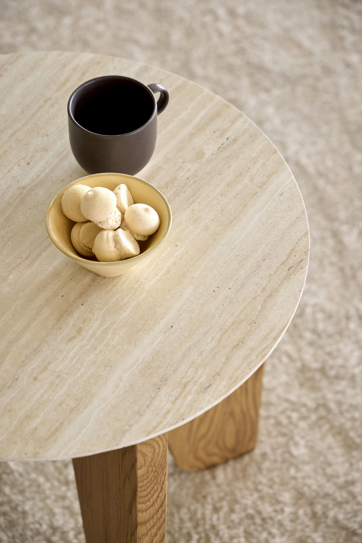 BEISTELLTISCH Beige, Wildeiche rund  - Wildeiche/Beige, Design, Holzwerkstoff (50/50/50cm) - MID.YOU