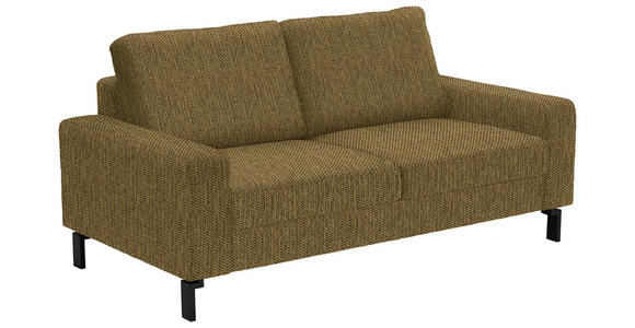 2-SITZER-SOFA  in Flachgewebe Messingfarben  - Messingfarben/Schwarz, Design, Textil/Metall (178/86/97cm) - Hom`in