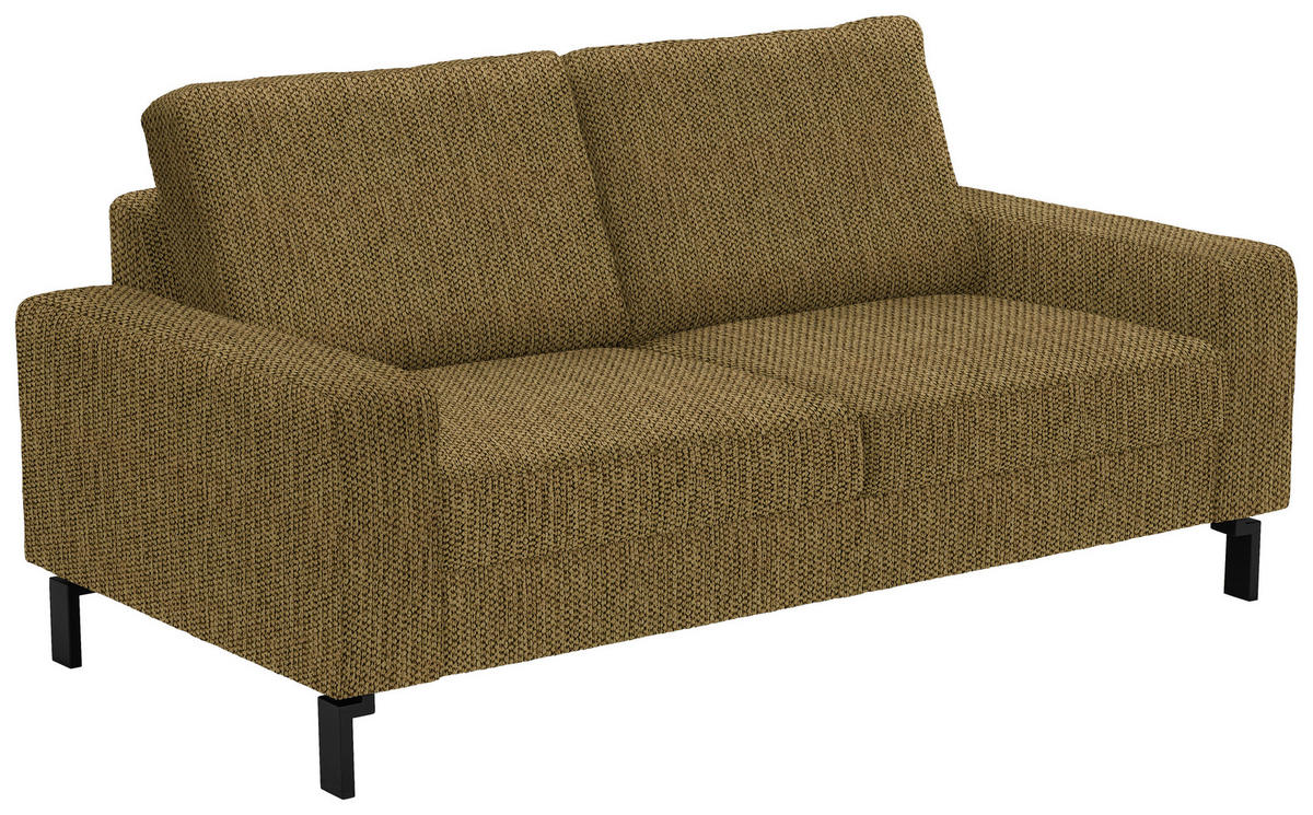 2-SITZER-SOFA in Flachgewebe Messingfarben  - Messingfarben/Schwarz, Design, Textil/Metall (178/86/97cm) - Hom`in