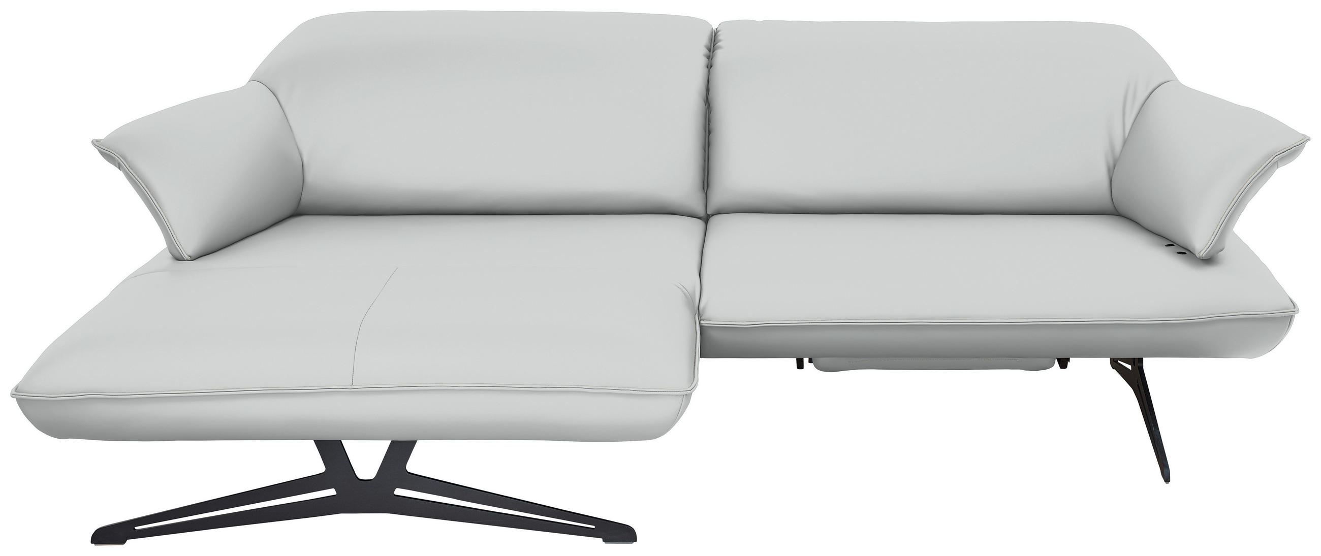ECKSOFA in Echtleder Hellgrau  169/252 cm  - Beige/Hellgrau, Design, Leder/Metall (169/252cm) - Koinor