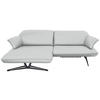 ECKSOFA in Echtleder Hellgrau  - Beige/Hellgrau, Design, Leder/Metall (169/252cm) - Koinor