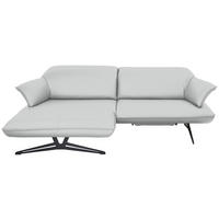 ECKSOFA in Echtleder Hellgrau  - Beige/Hellgrau, Design, Leder/Metall (169/252cm) - Koinor