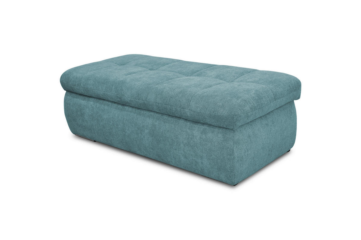 HOCKER Mikrofaser Petrol  - Chromfarben/Petrol, KONVENTIONELL, Textil/Metall (136/43/64cm) - MID.YOU
