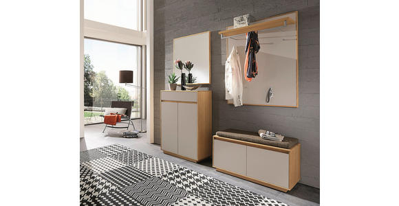GARDEROBENBANK 86/45/40 cm - Sandfarben/Eichefarben, Design, Holz/Holzwerkstoff (86/45/40cm) - Novel