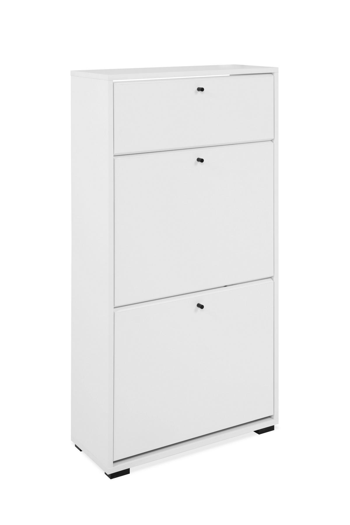 SCHUHKIPPER  in 58/111/25 cm  - Schwarz/Weiß, Design, Holzwerkstoff/Kunststoff (58/111/25cm) - MID.YOU