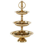 ETAGERE 3-stöckig - Goldfarben, Trend, Metall (13,5/24cm) - Ambia Home