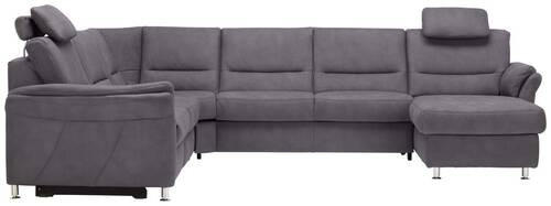 WOHNLANDSCHAFT in Mikrofaser Grau  - Alufarben/Grau, Konventionell, Textil/Metall (262/335/173cm) - Beldomo System