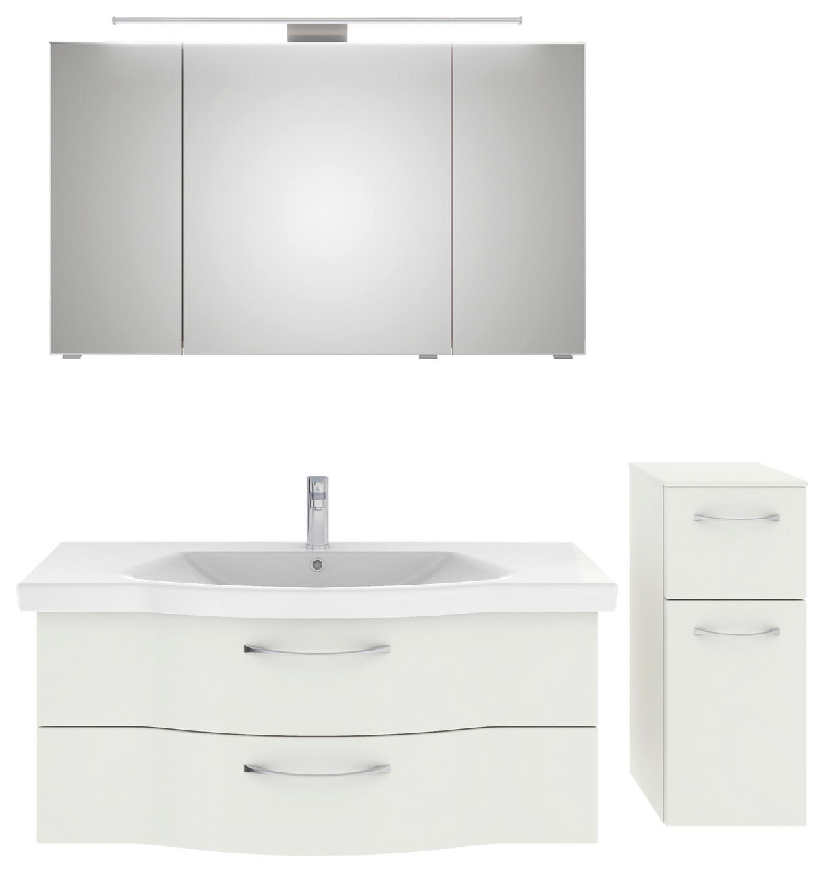 BADEZIMMER 4-teilig  in 152 cm  - Chromfarben/Weiß Hochglanz, KONVENTIONELL, Glas/Keramik (152cm) - Pelipal