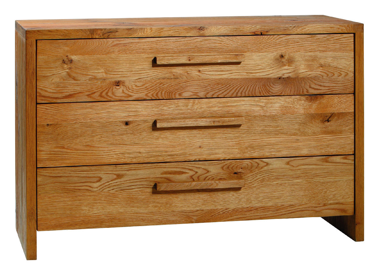 KOMMODE Wildeiche massiv Eichefarben  - Eichefarben, Design, Holz (120/80/46cm) - Hasena